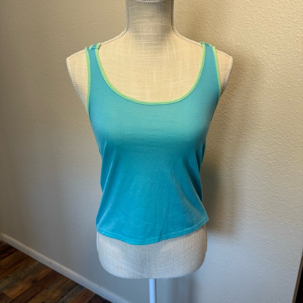 Women's Blue & Green Tank Top by Arizona Jean Co - Size XS